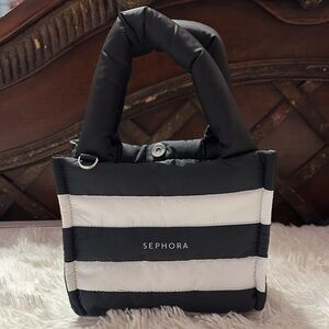 Sephora Black and White Puffer Tote